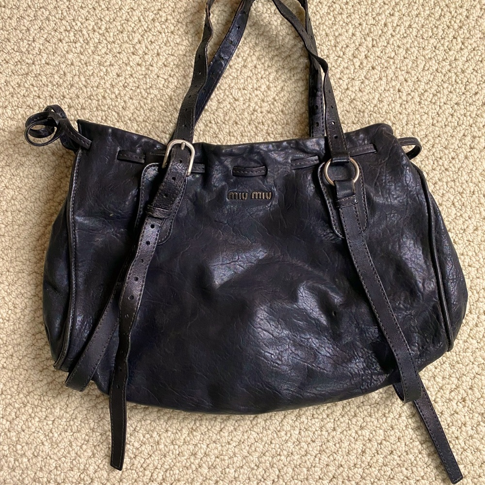 Miu Miu black hobo bag